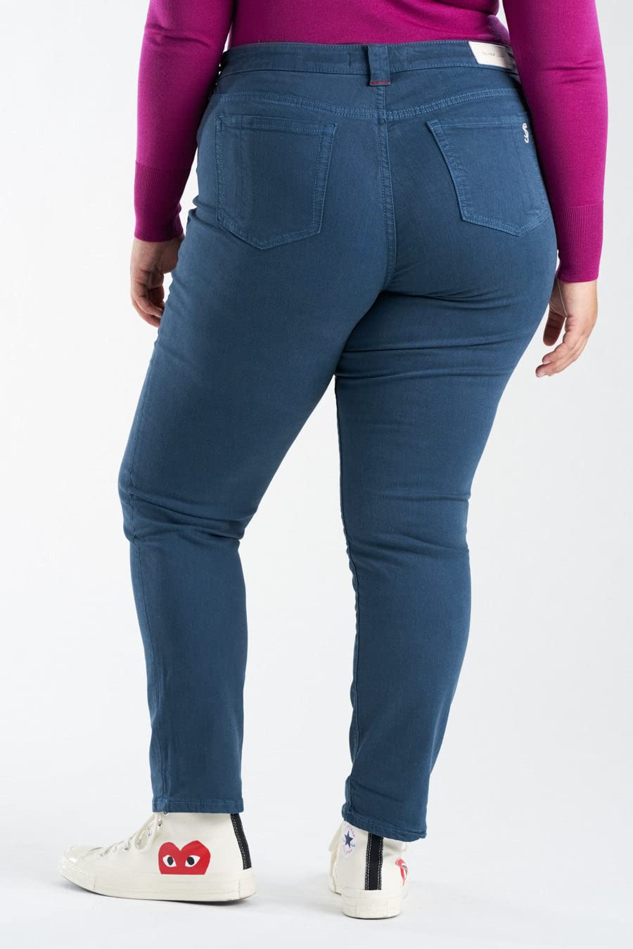 Slink Women's Plus Size Stretch Mid Rise Slim Jeans - Comfortable & Flattering Fit for Curvy Women | Perfect for Casual Wear, Office & Date Nights