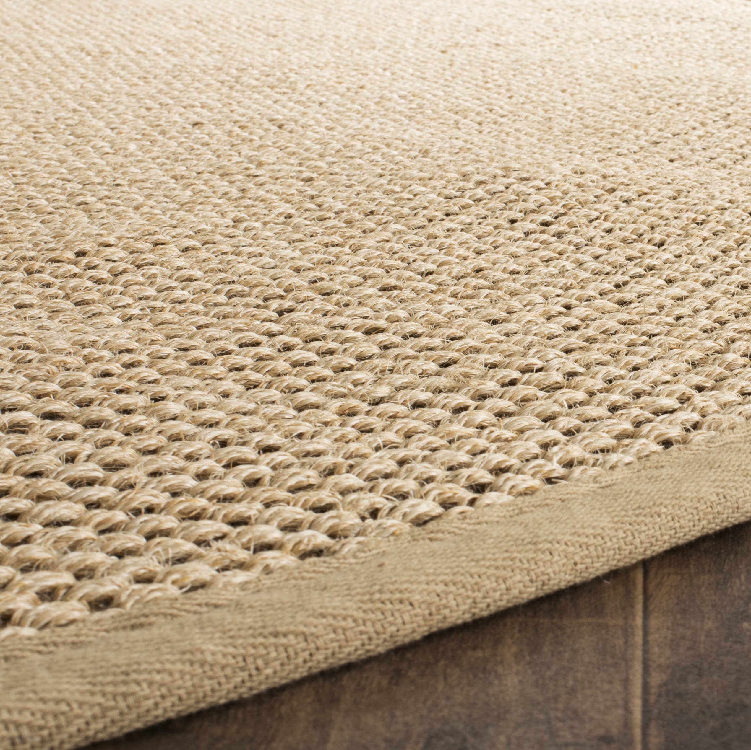 SAFAVIEH Natural Fiber Collection 10' Round Area Rug - Maize & Linen with Sisal Border, Easy Care Indoor Rug for High Traffic Areas | Perfect for Living Room, Bedroom, Dining Room & Home Decor (NF141B)
