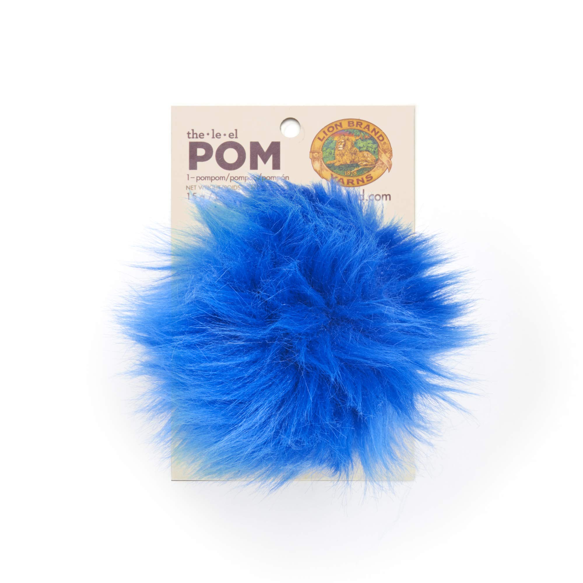 Lion Brand Yarn The Pom (Single) - Electric Blue | Soft Chunky Knitting Yarn for DIY Crafts, Home Decor & Scarf Making