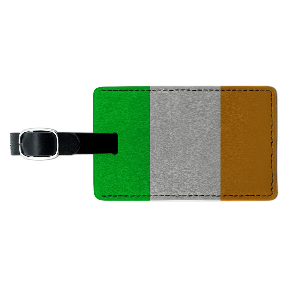 Ireland Flag Leather Luggage Tag - Personalized Suitcase ID Tag for Travel Bags & Carry-Ons - Durable Black Leather Name Tag for Easy Identification - Perfect for Airports, Business Trips & Vacation Travel