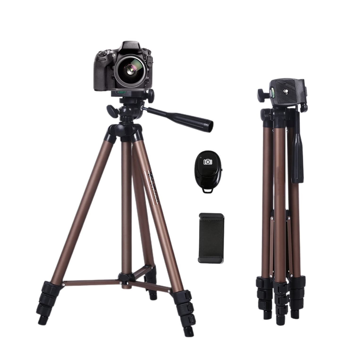 Professional Aluminum Mini Tripod Stand with Bluetooth Remote - Lightweight Camera Tripod for Smartphones, DSLR & Mirrorless Cameras - Perfect for Vlogging, Live Streaming & Travel Photography (Color: Non-Bluetooth Version)