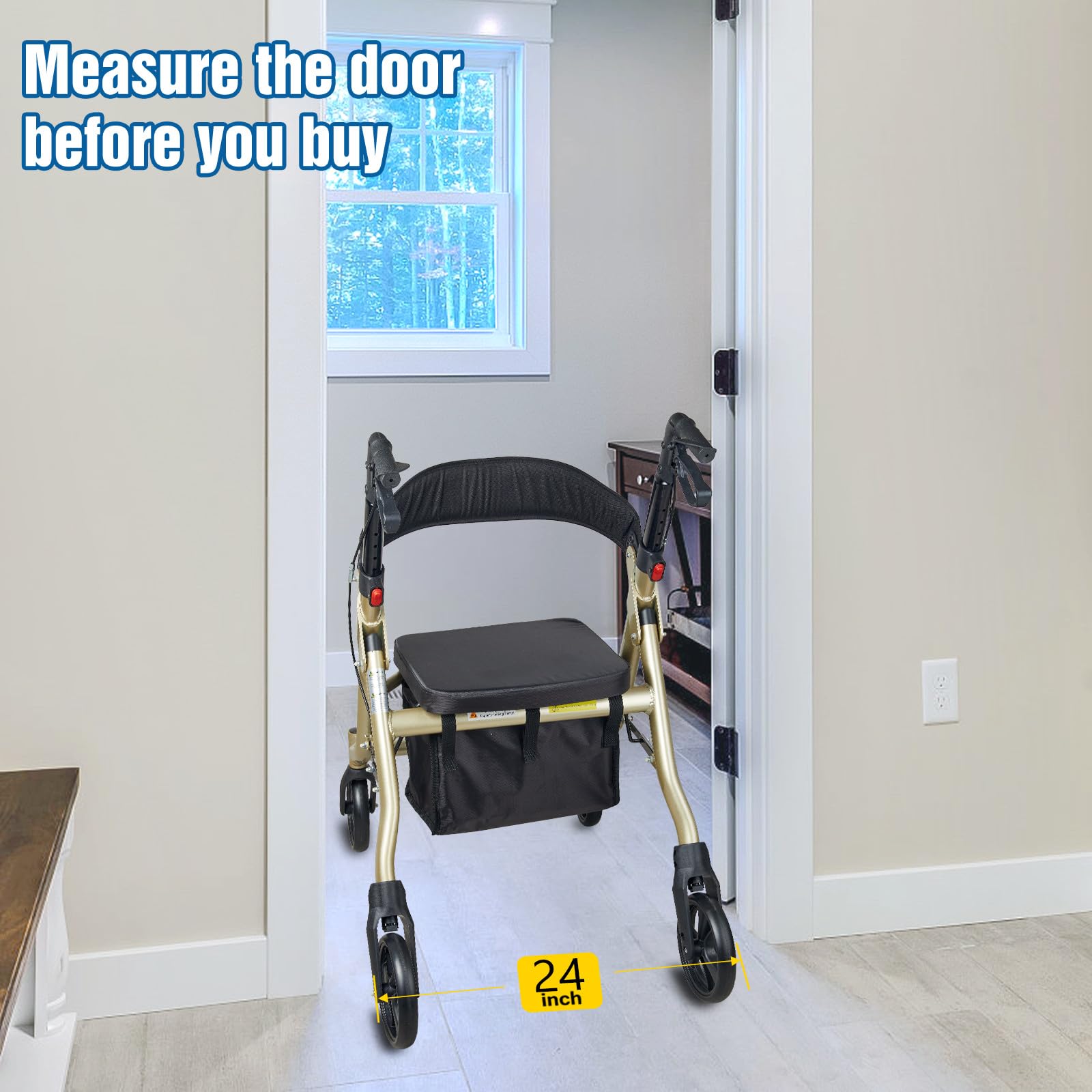 **Foldable Bariatric Rollator Walker for Seniors & Adults - 8