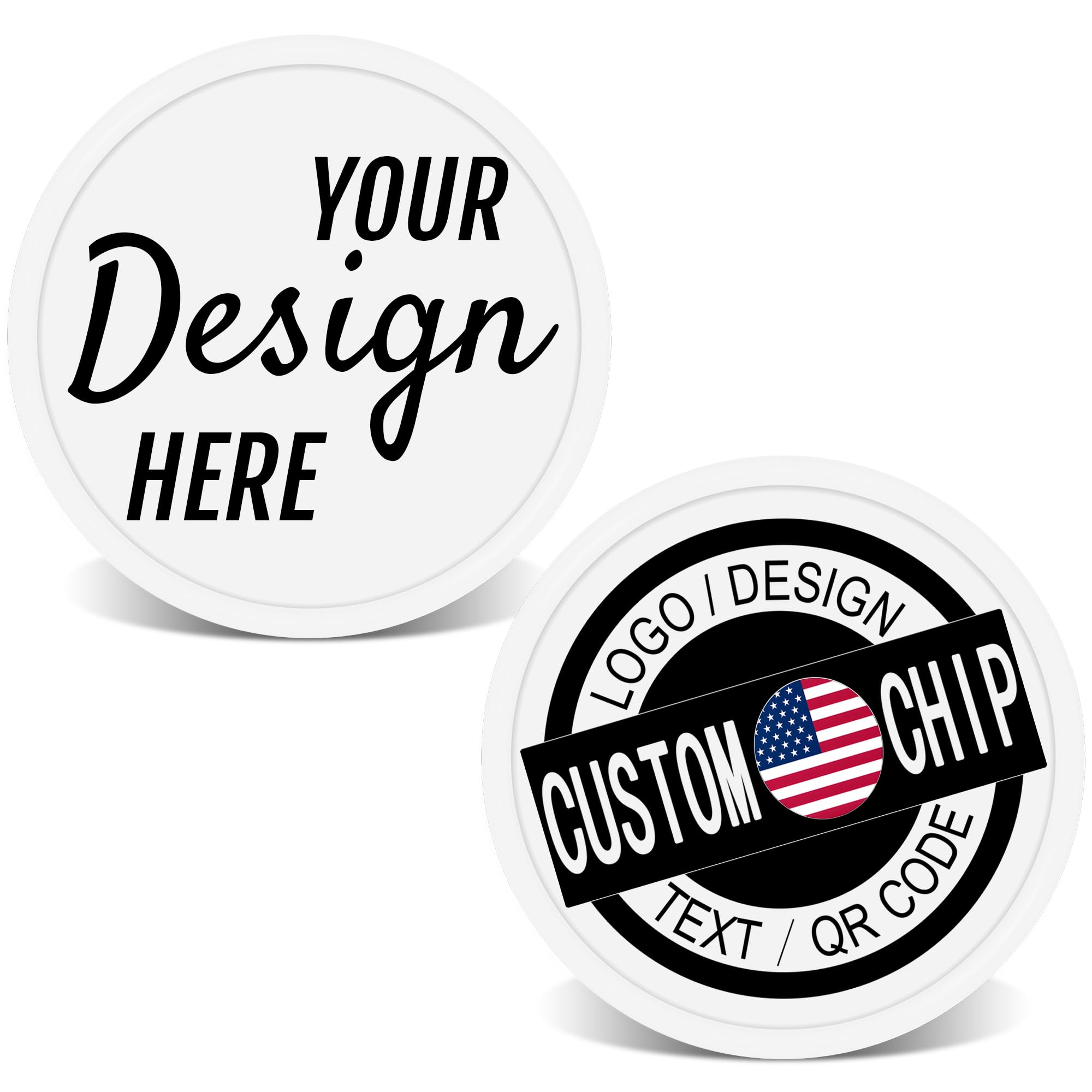 500 Custom Poker Chips with Personalized Logo/Text - Ideal for Golf Ball Markers, Challenge Coins, Business Cards & Drink Tokens - Perfect for Casino Nights, Corporate Events & Fundraisers