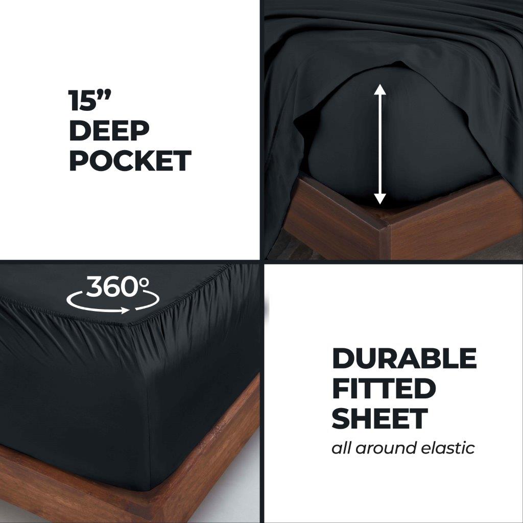 Premium 300 Thread Count Modal Deep Pocket Sheet Set - Soft & Breathable Bedding for Ultimate Comfort - Perfect for Master Bedroom, Guest Room, or Vacation Home
