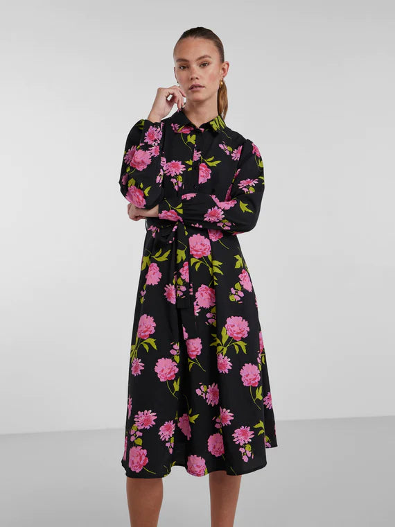 Stylish Hember Shirt Dress for Women - Classic Black Button Down Tunic - Perfect for Office, Casual Outings & Date Nights