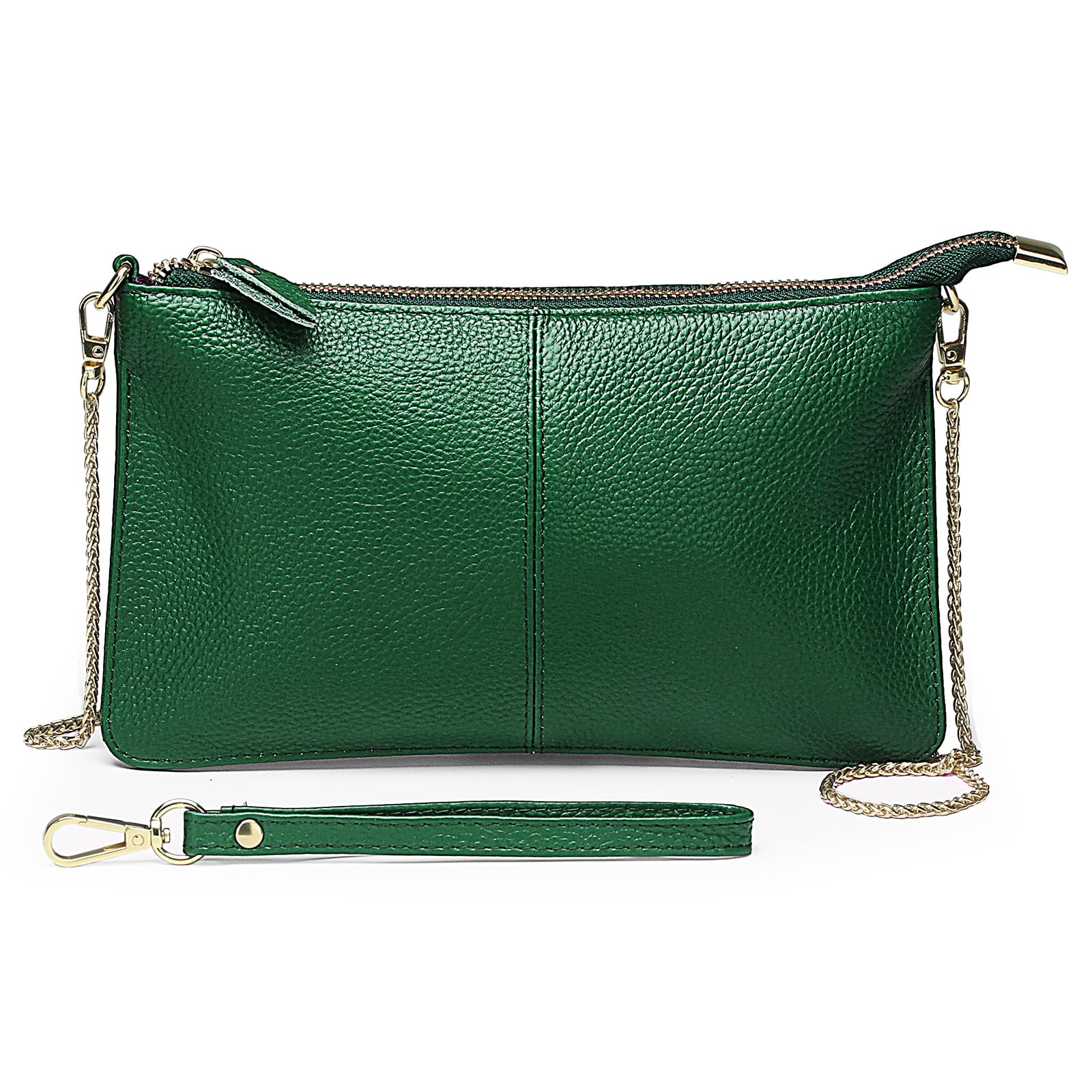 Uromee Genuine Leather Wristlet Wallet Clutch for Women - Crossbody Bag with Detachable Shoulder Strap - Perfect for Parties, Travel & Everyday Use