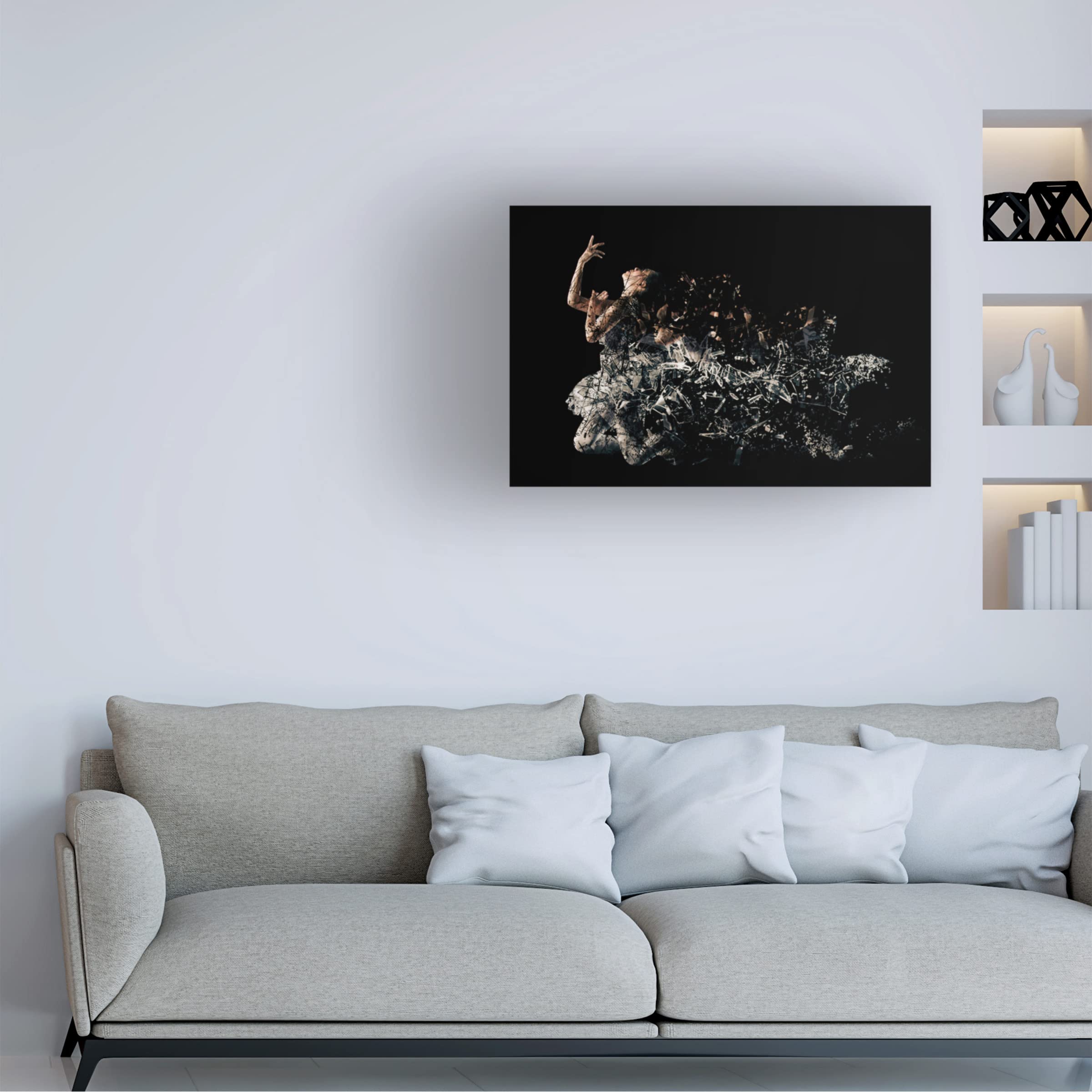 Trademark Fine Art 'Crack' Abstract Canvas Painting by Rullyanto Wibisono - Modern Wall Art for Living Room, Bedroom & Office Decor