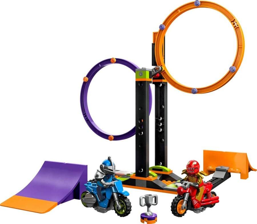 LEGO 60360 City Stuntz Bike Challenge: Rotating Circles Stunt Set with Motorcycle Toy for Kids Ages 6+, 1-2 Player Action Game - Perfect for Indoor Play, Birthday Gifts & Adventure-Themed Fun