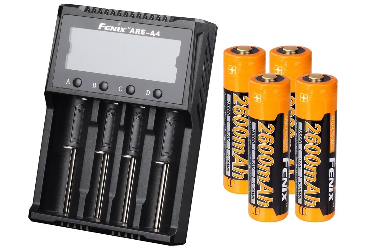 A4 Battery Charger with 2600mAh Rechargeable Batteries - Fast Charging for Cameras, Flashlights & Electronics - Perfect for Home, Office & Travel Use