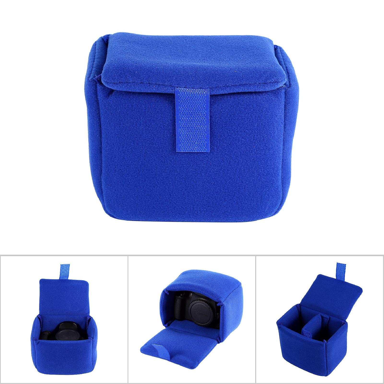 Waterproof Anti-Theft DSLR Camera Backpack with Hook & Loop - Durable Canvas Camera Case for Women & Men Photographers (Blue) - Perfect for Travel, Hiking & Outdoor Photography