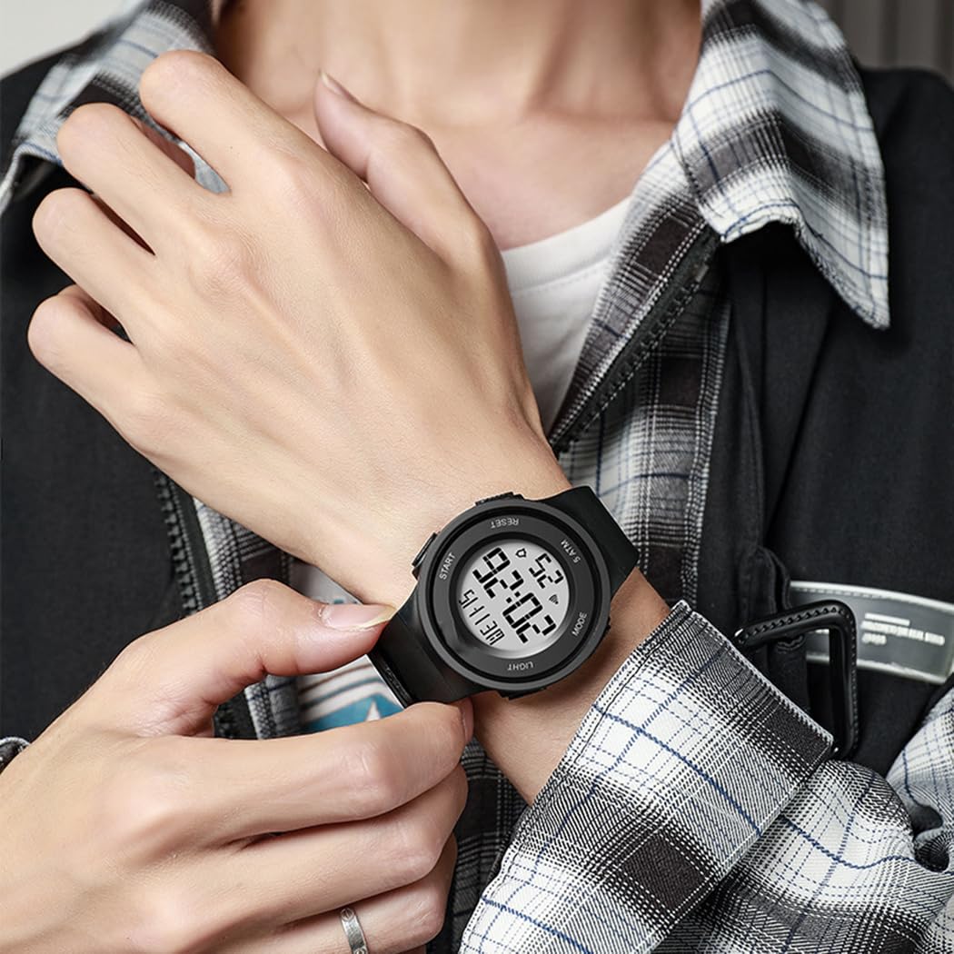Women's LED Digital Sports Watch - Waterproof 5Bar, Alarm Clock, Silicone Strap for Outdoor Running, Gym & Daily Wear | Fashionable & Functional Timepiece