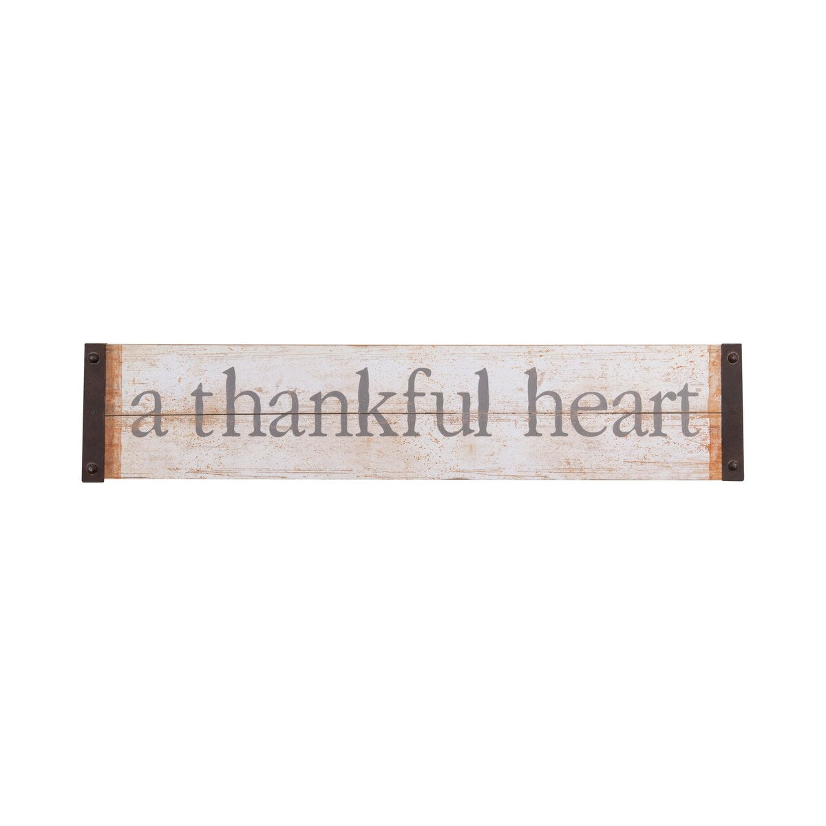Gratitude Wall Art - 36 x 7.5 Inch Wood & Metal Home Decor for Living Room, Bedroom, Office - Rustic Thankful Heart Sign for Thanksgiving, Christmas & Year-Round Decor