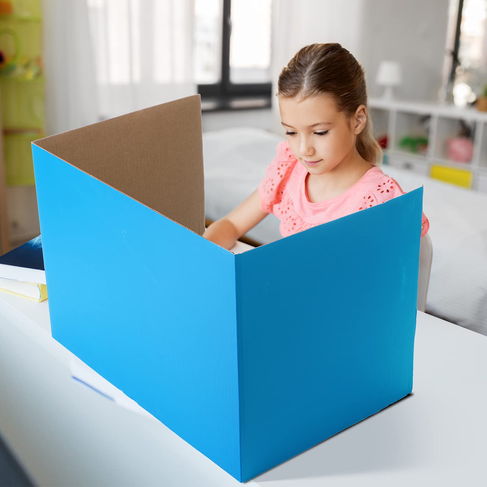 SATINIOR 36 Pack Student Desk Privacy Dividers - 12 Colors, 16 x 12 Inch Trifold Classroom Partitions for Study Carrels, School Desks & Testing - Perfect for Focus, Quiet Reading & Individual Workspaces