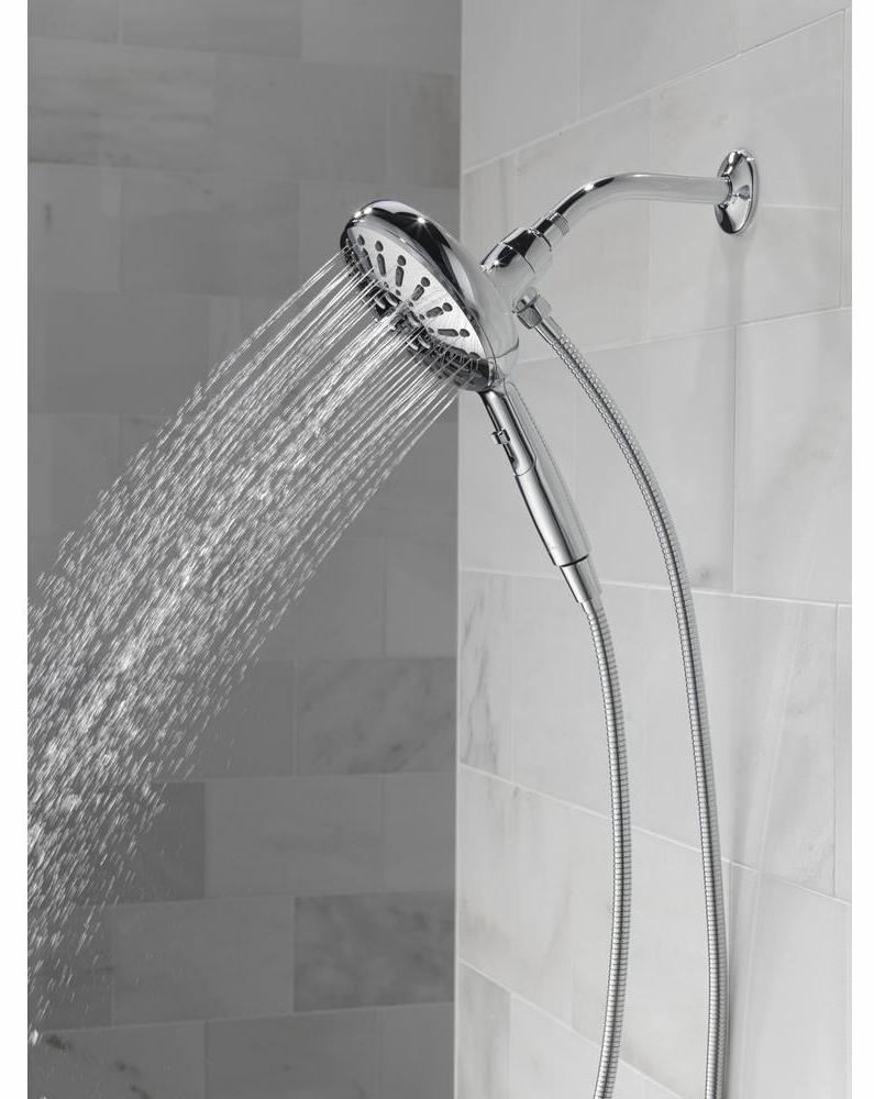 7-Setting SureDock Magnetic Hand Shower with Lumicoat Chrome Finish - Delta 54910 PR PK - Perfect for Bathroom, Spa, and Pet Washing