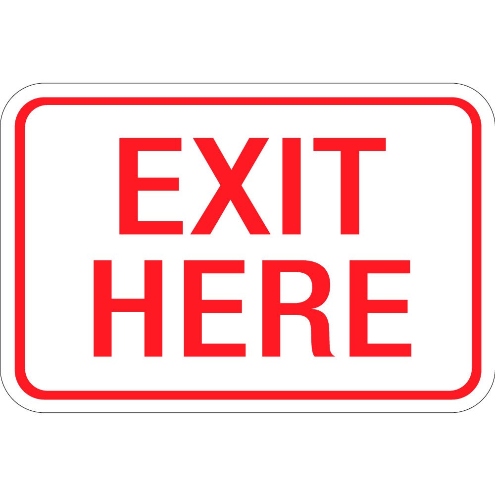 OSHA Approved Exit Here Sign - 24x18 Inch Durable Metal Aluminum Safety Sign for Emergency Exits, Warehouses & Workplaces