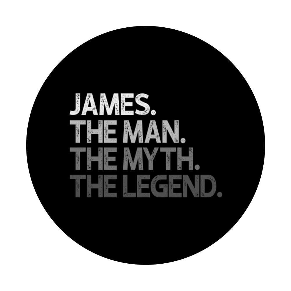 James Gift: The Man Myth Legend PopSockets Adhesive PopGrip - Best Swappable Phone Grip & Stand for iPhone, Samsung, Smartphones - Perfect for Selfies, Gaming, and Everyday Use