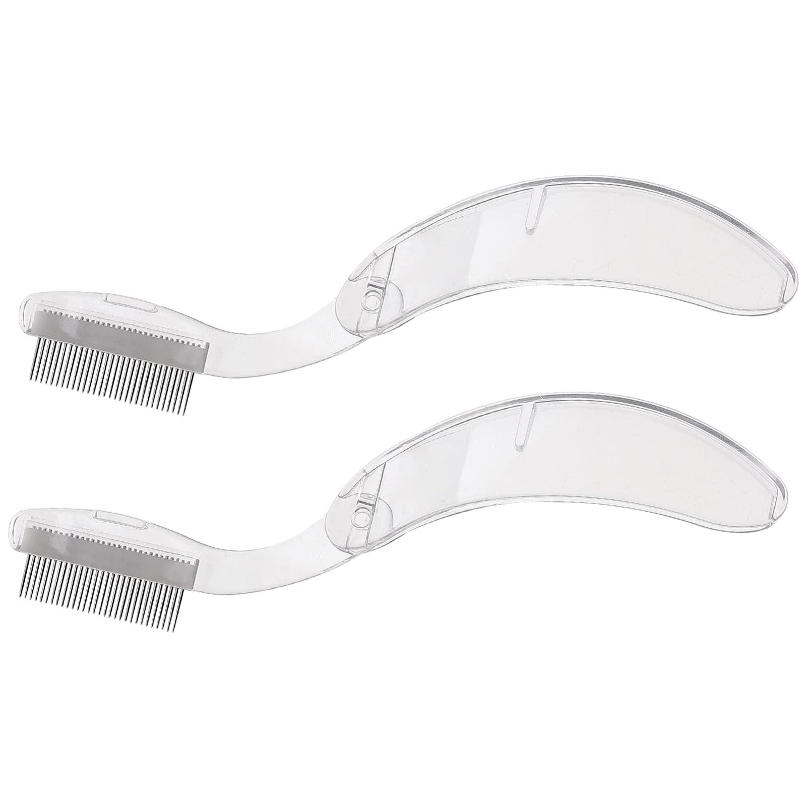 Beavorty Duo Eyebrow Comb & Eyelash Curler Set - 2pcs Foldable Plastic Eyelash Extension Brush & Mascara Comb for Perfect Eyebrow Shaping & Lash Curling - Ideal for Professional Makeup Artists & Home Beauty Routines