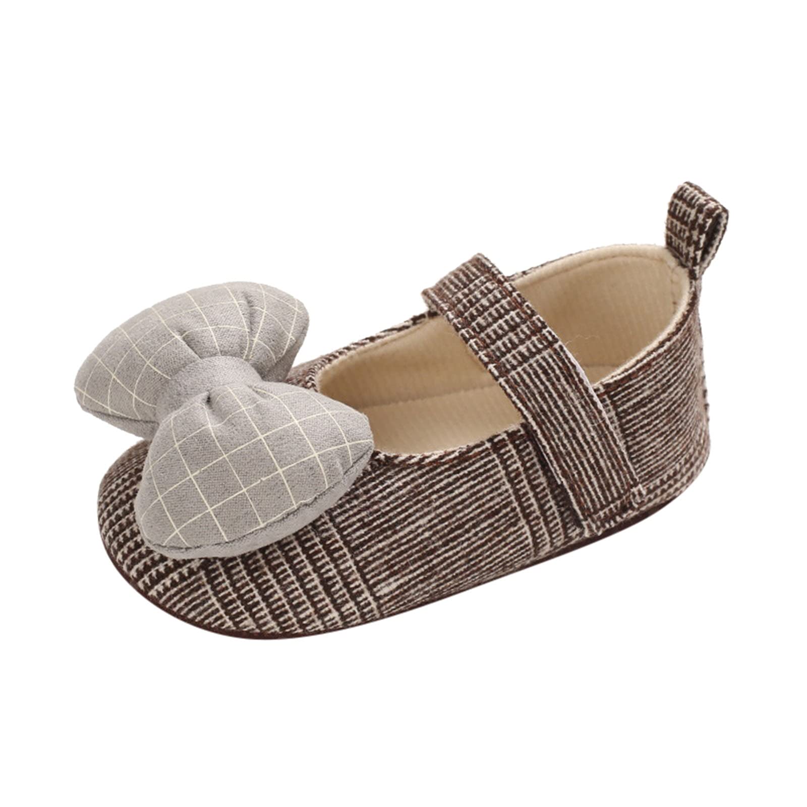 Non-Slip First Walking Shoes for Toddlers - Plaid Bowknot Baby Shoes for Boys & Girls | Perfect for Indoor Play, Outdoor Adventures & Early Steps Development