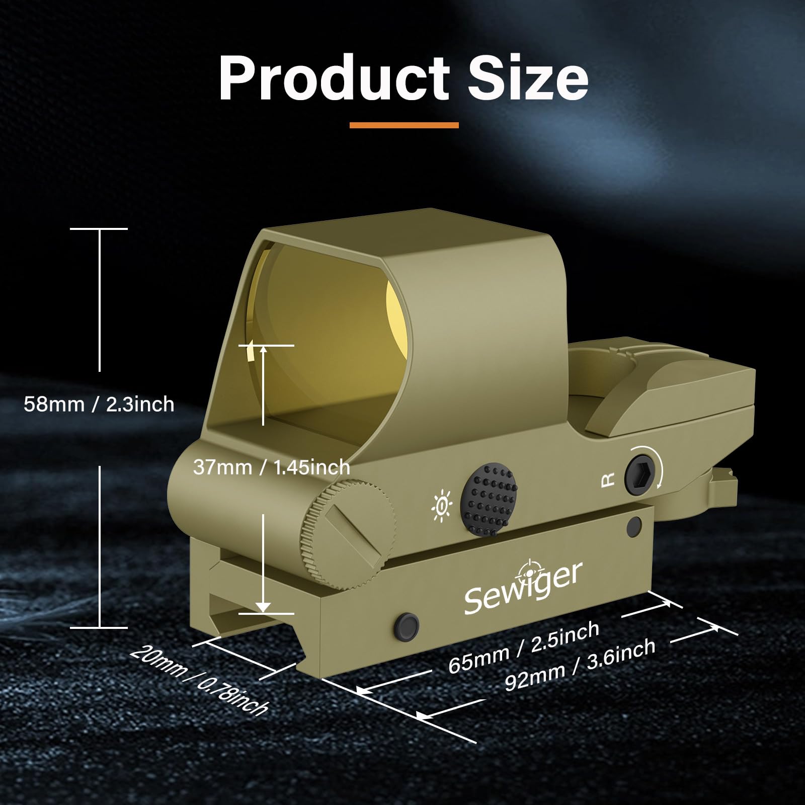 Tactical Reflex Sight for 22LR Rifle - Red Dot Sight with 4 Reticle Options (Red/Green) | 1X22X33 Magnification | Perfect for Hunting, Target Shooting & Home Defense
