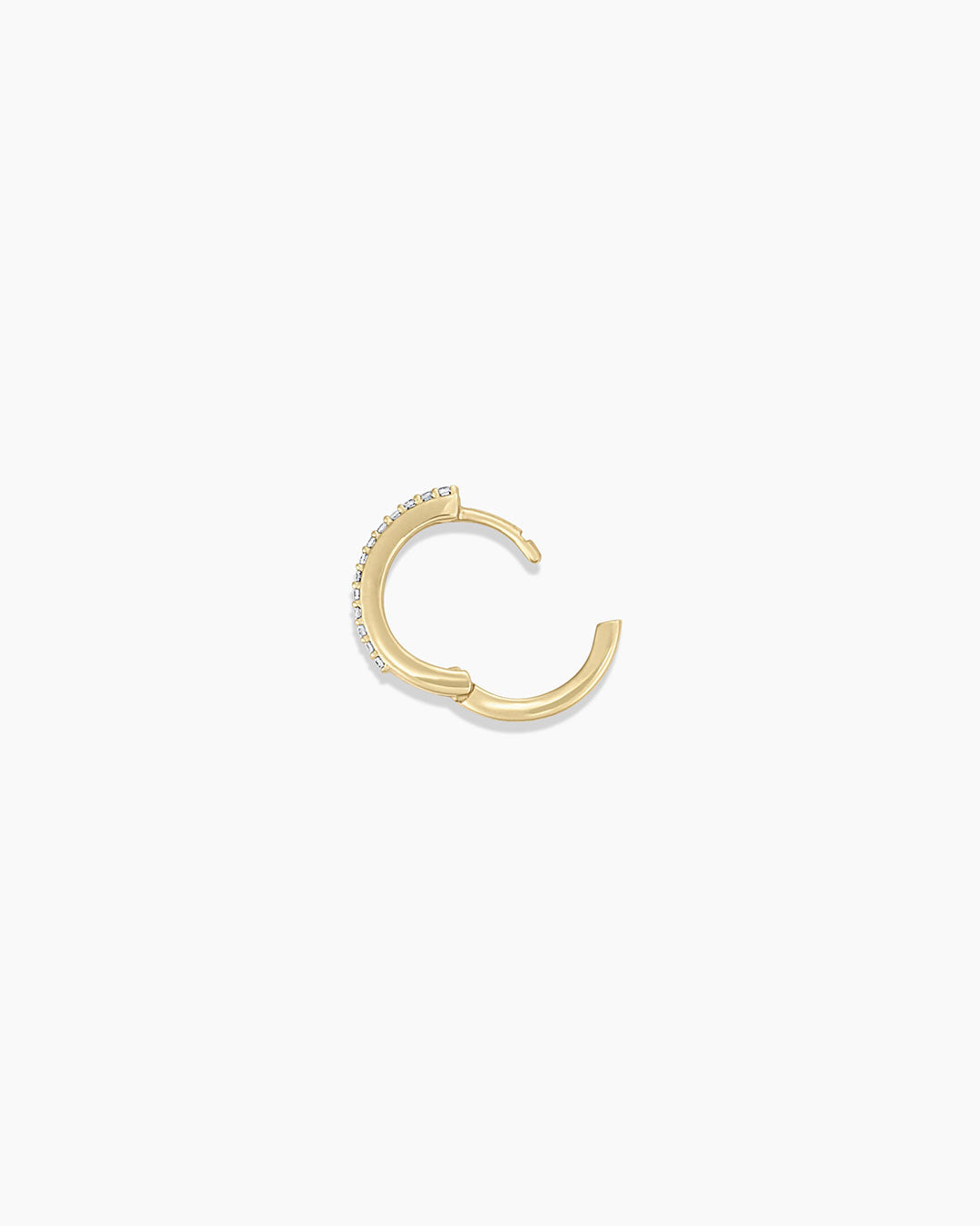 Diamond Double Down Single Huggie Earrings - Elegant Gold Hoop Earrings for Women, Perfect for Everyday Wear & Special Occasions