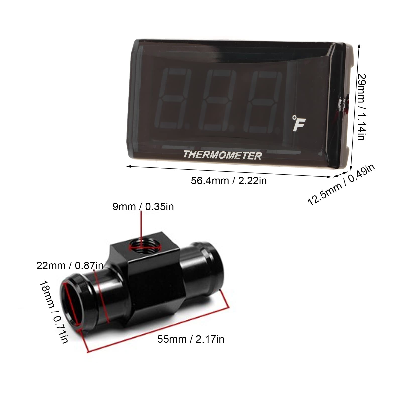 Universal 12V Motorcycle Water Temp Gauge - Ultra Thin LCD for Bike Mods & Racing
