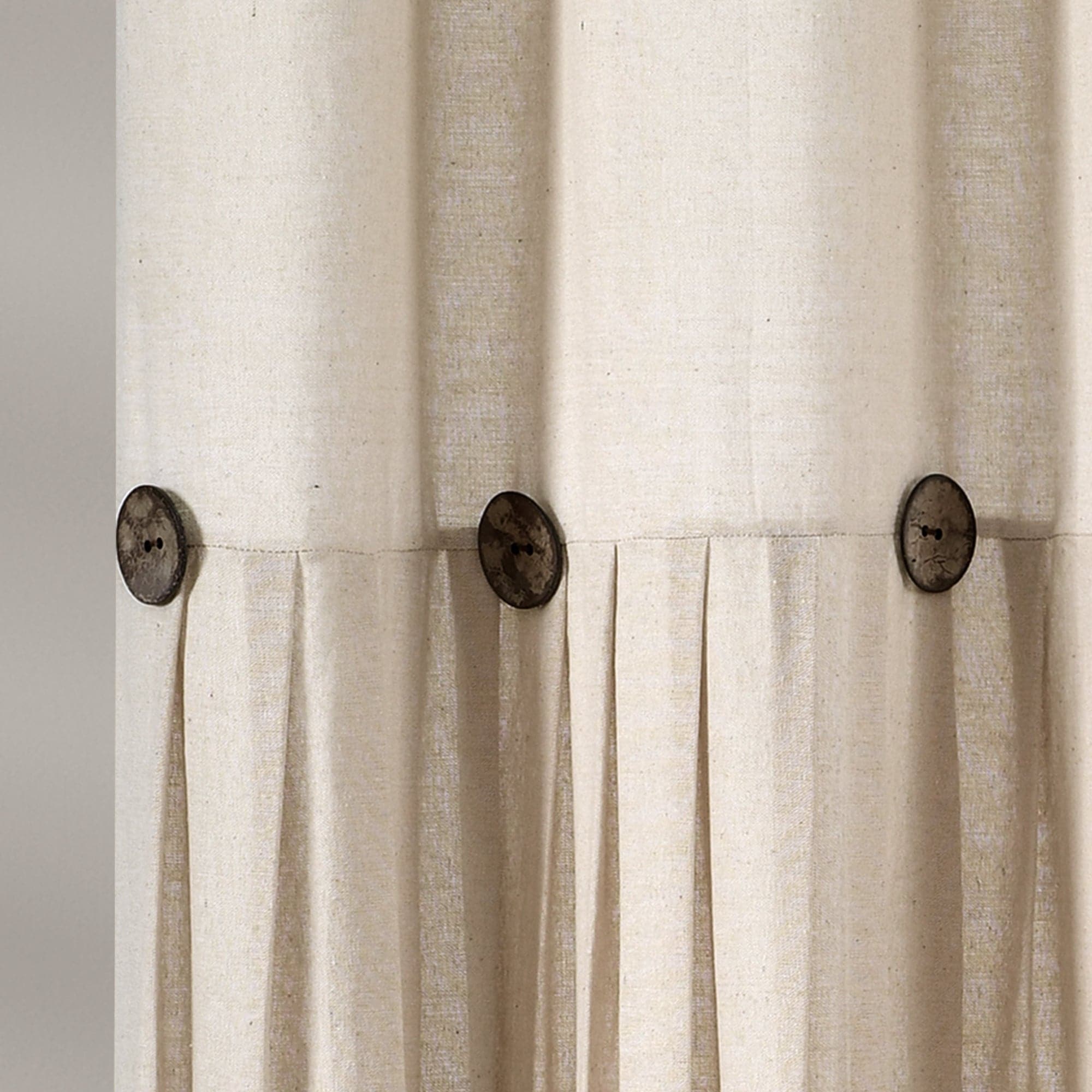 Linen Button Shower Curtain - Waterproof Bathroom Decor for Modern & Farmhouse Style - Perfect for Home, Apartment, and Spa Use