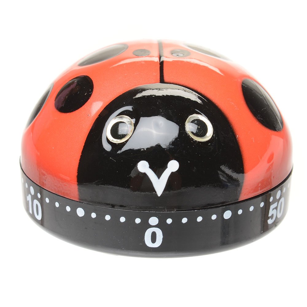 Cute Ladybug Kitchen Timer - 60 Minute Countdown, Magnetic Back, Loud Alarm - Perfect for Baking, Cooking, Studying & Classroom Activities