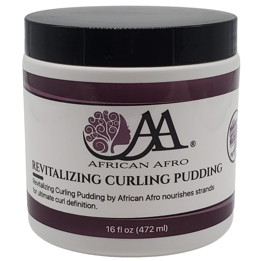 African Afro Revitalizing Curling Pudding Hair Cream - Anti-Shrinkage Curl Defining Cream with Avocado & Jojoba Oil | Hydrating, Cruelty-Free, Paraben & Sulfate Free (16 Fl Oz) - Perfect for Natural Hair Care, Twist Outs, Braid Outs & Wash-and-Go Styles