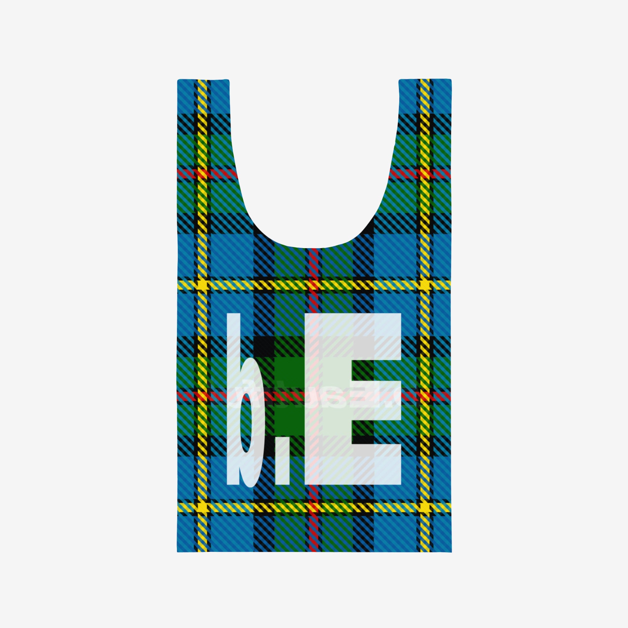 MacLeod Tartan XL Reusable Shopping Bag - Blue & Green Plaid Pattern | Eco-Friendly Grocery Tote for Groceries, Picnics & Beach Trips