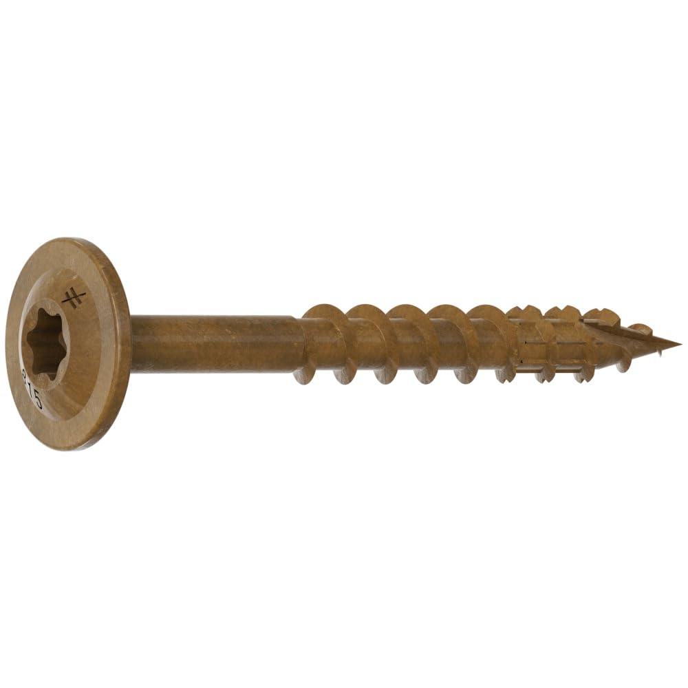 Simpson Strong-Tie CBT08112MB 8x1-1/2 Inch T20 Wafer-Head Construction Screws with Quik Guard Coating - Tan (4000-Pack) for Wood Framing, Deck Building & Structural Applications