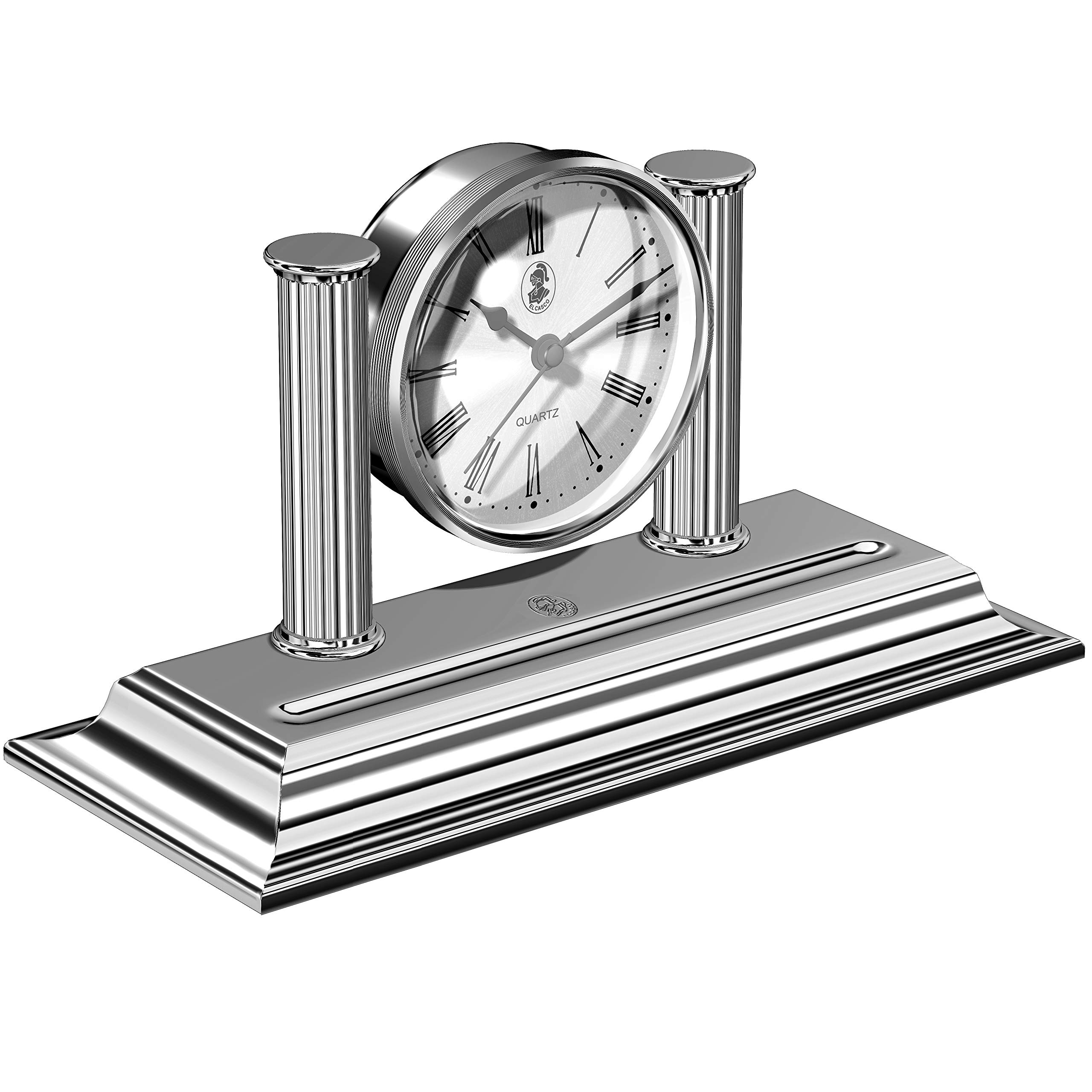 Elegant M662 Desk Clock with Pen Holder - Shiny Chrome Trim for Office, Study & Home Decor | Perfect Gift for Professionals & Students