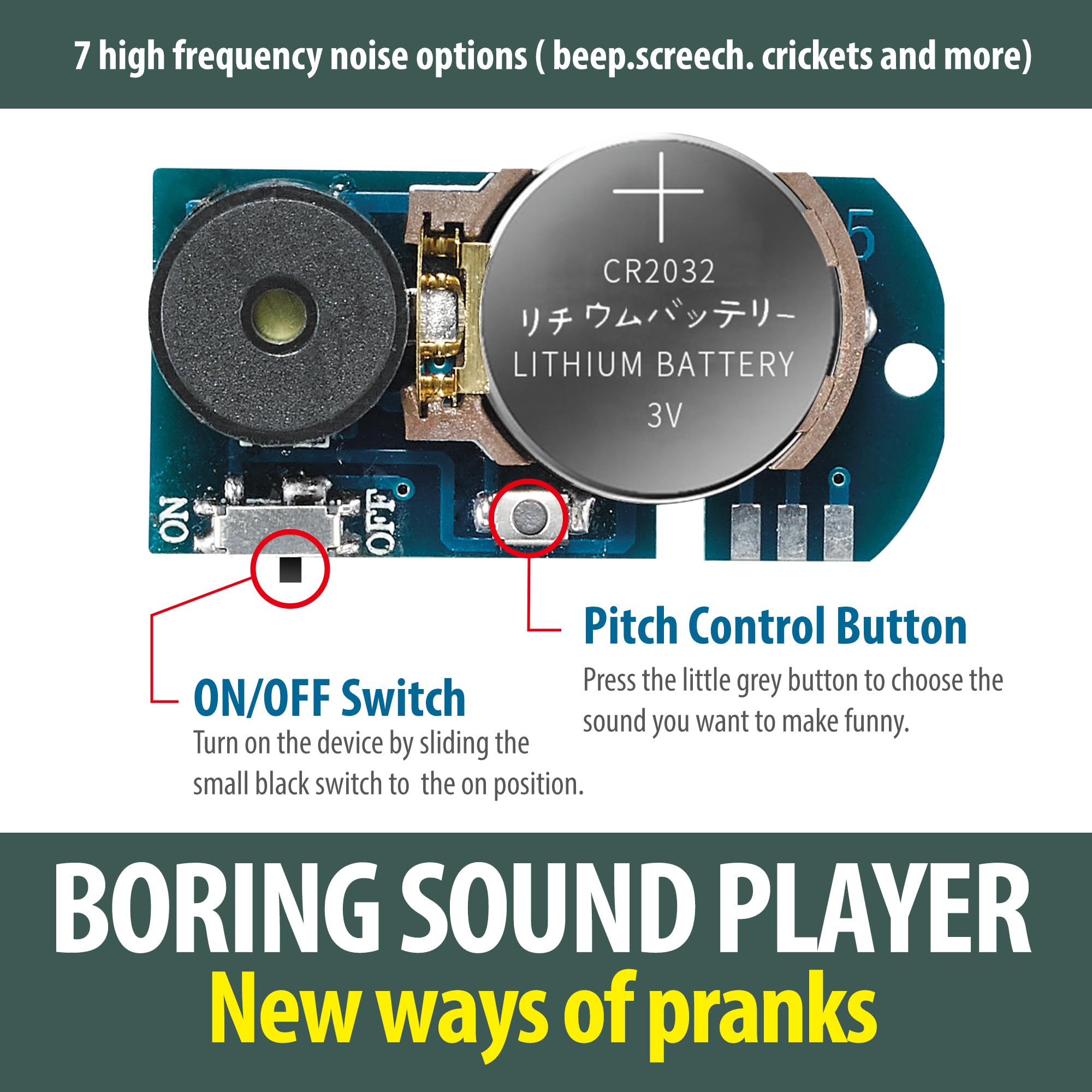 3 Pack Cricket Noise Maker Prank Gadgets - Annoying Beeping Sound Prank Toys for Adults - Long Battery Life & Compact Size - Perfect for Office, Home, School, Car & Party Pranks