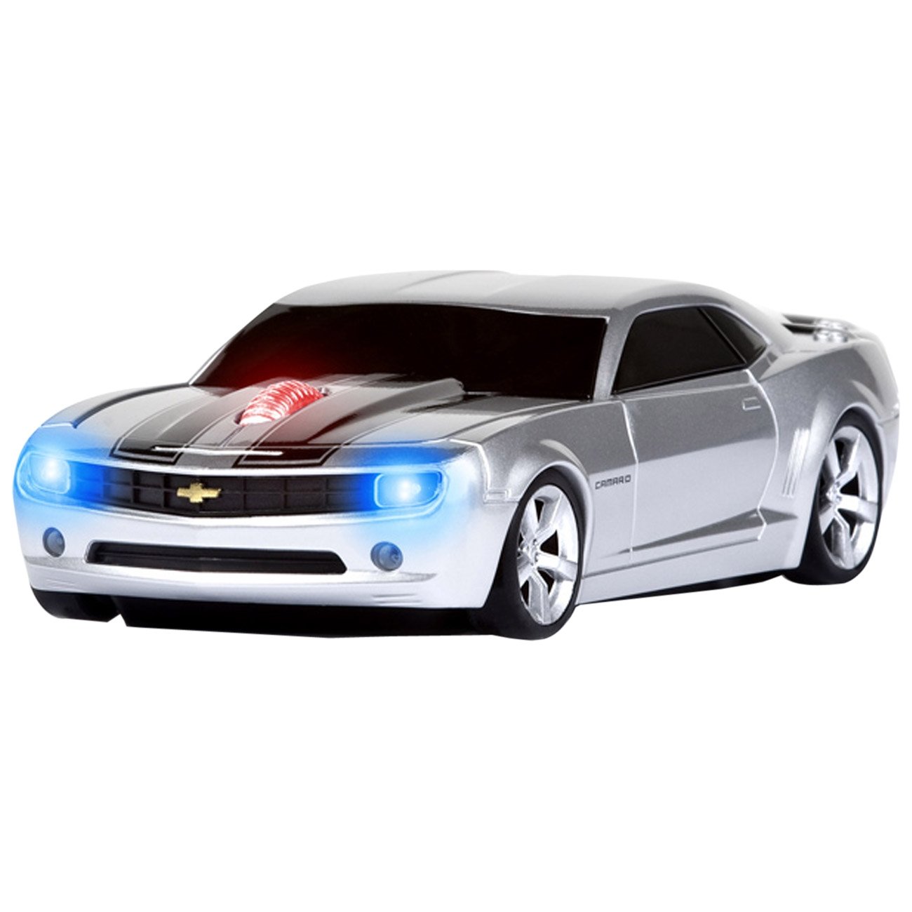Chevrolet Camaro Wireless Mouse - Silver & Black Gaming Mouse with Ergonomic Design (HP-11CHCCSXK) - Perfect for Office, Gaming, and Computer Use