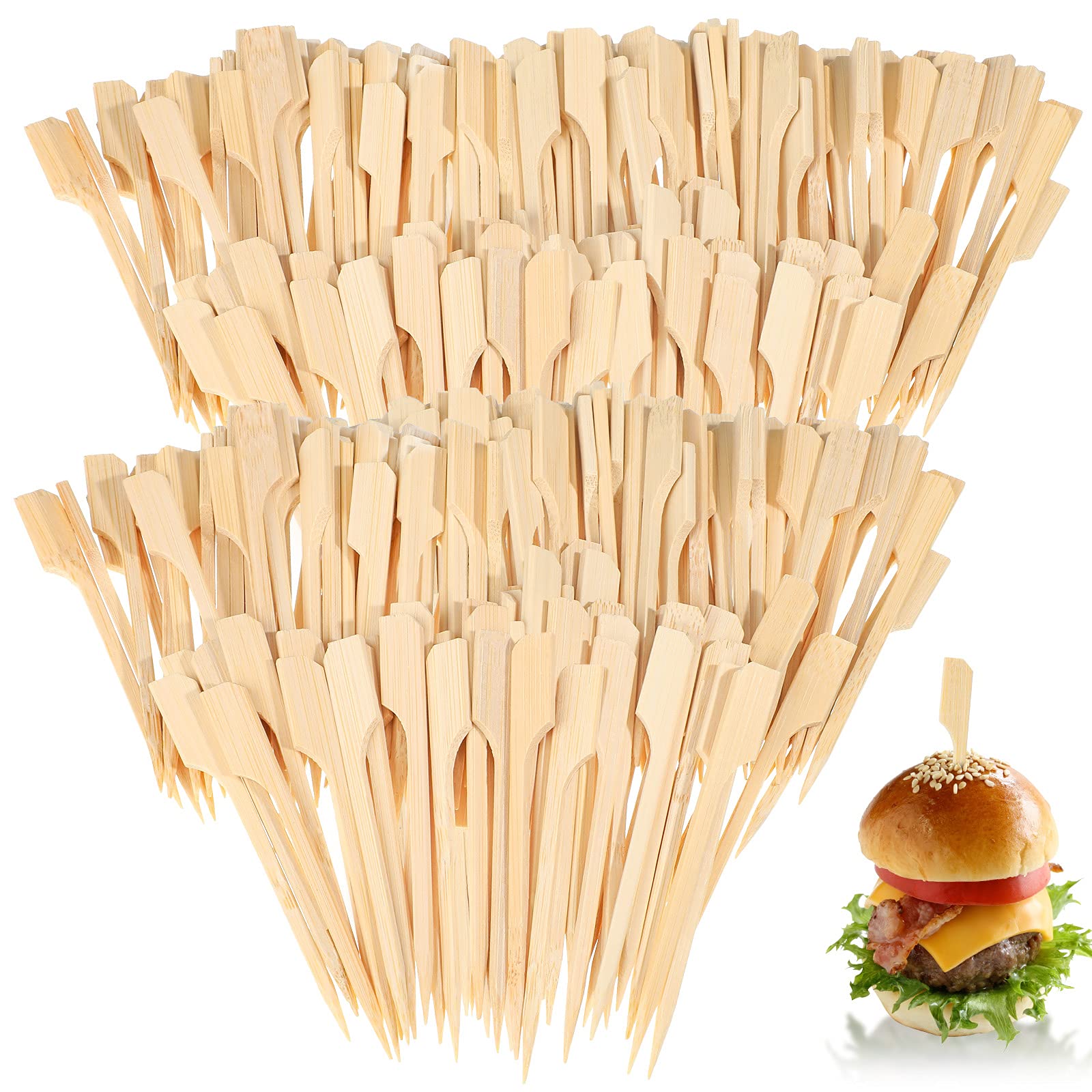 500 Pieces 3.5 Inch Bamboo Skewers - Wooden Cocktail Toothpicks & Appetizer Sticks for BBQ, Fruit Platters, Sandwich Picks, Party Snacks - Perfect for Cocktail Parties, Picnics, and Outdoor Gatherings