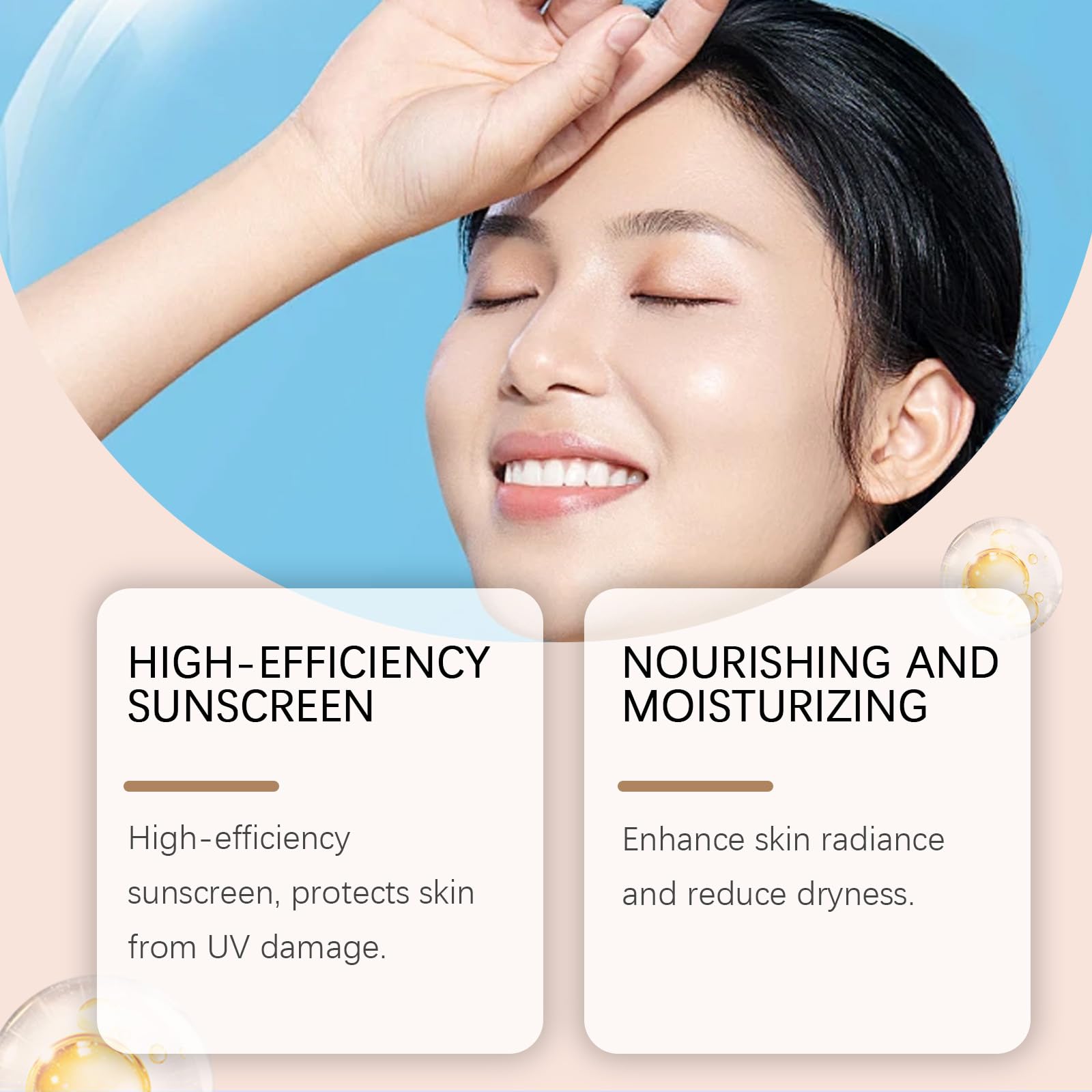 2Pcs BB Blur Tinted Moisturizer SPF 30 - Hydrating & Smoothing BB Cream Primer with Sun Protection (Wheat) | Daily Makeup Base & Natural Coverage for Flawless Skin