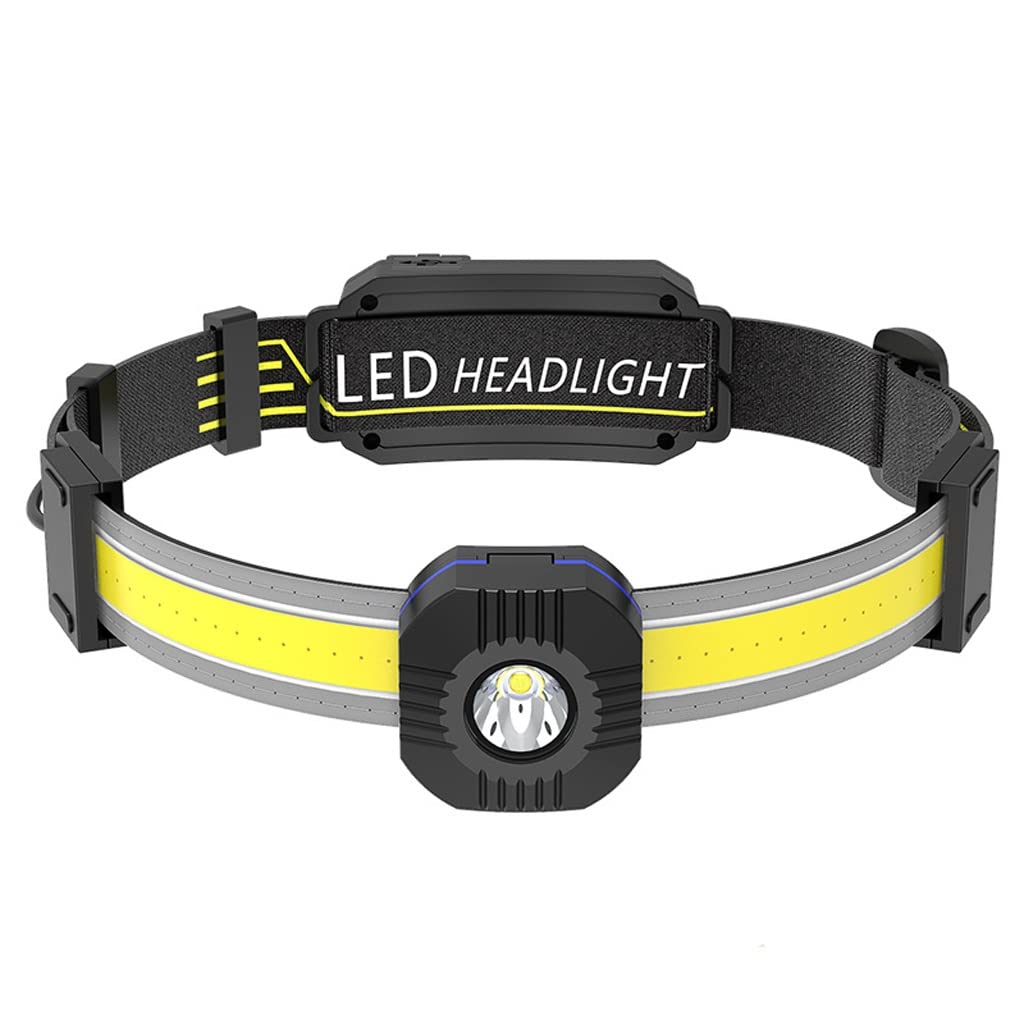 TONPOP Rechargeable LED Headlamp - Bright COB Headlight for Running, Fishing & Outdoor Activities (TG-TD148) | Waterproof Head-Mounted Light for Camping, Hiking & Night Work