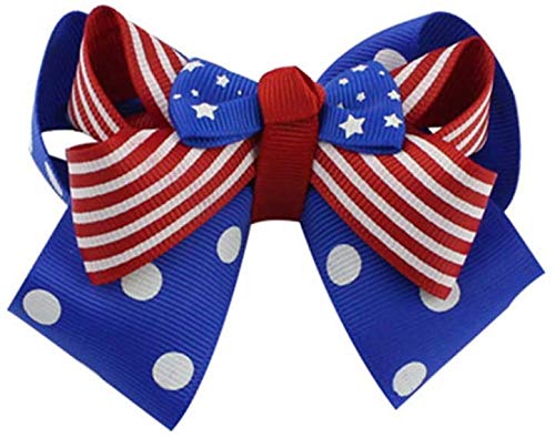 4-Pack Patriotic Hair Bows - USA Flag Hair Clips for Girls, Baby Barrettes for 4th of July, Independence Day Party, School Events & National Holidays - Perfect for Festive Celebrations, Photo Shoots & Patriotic Outfits