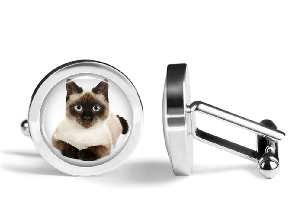 Elegant Siamese Cat Cufflinks - Angled Edition for Men | Perfect for Weddings, Business Meetings & Formal Events