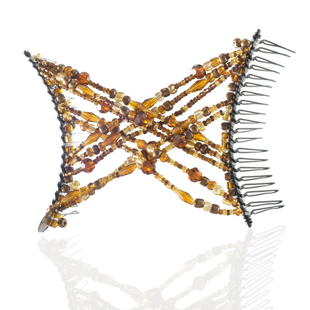 HairZing Hair Hugger for Fine, Thin, Short & Straight Hair - Double Comb Elastic Hair Accessory for Updo, Ponytail, Bun & French Twist - Adds Volume with No Pressure - Comfortable Styling for Everyday & Special Occasions (Tortoise, Medium)
