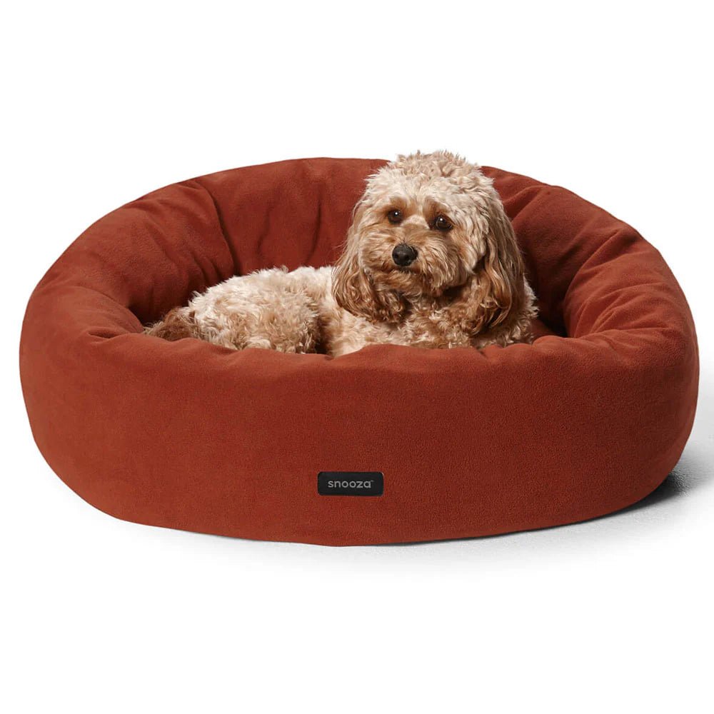 Self-Warming Polar Fleece Pet Bed - Cozy Rust-Colored Cuddler for Dogs & Cats - Perfect for Winter Snuggles & Indoor Lounging