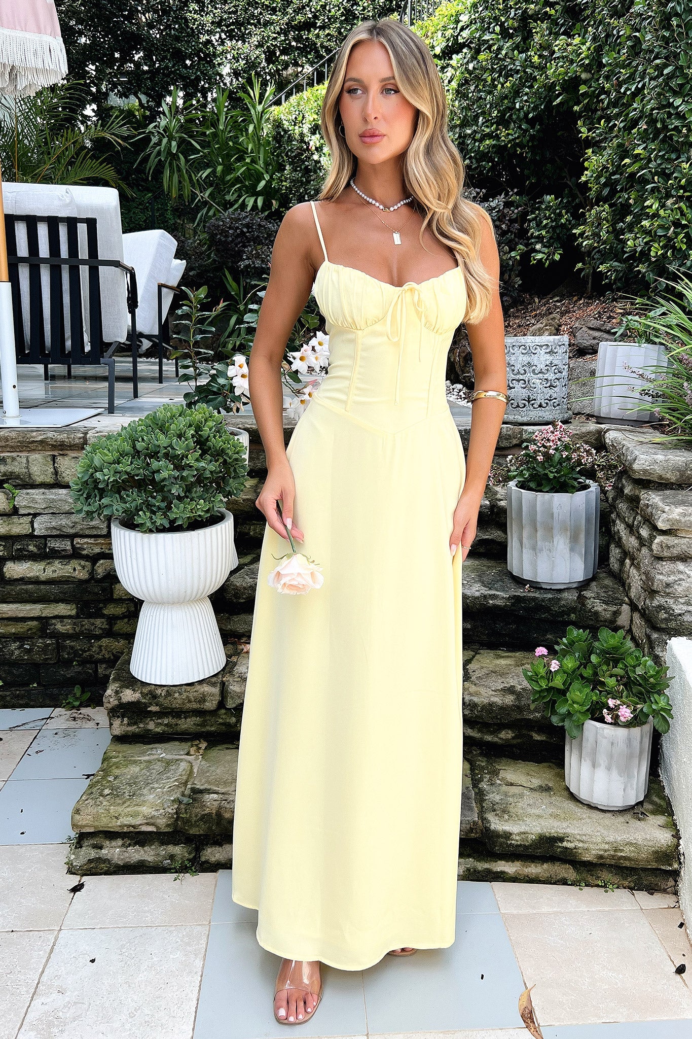 Magdalena Maxi Dress - Flowy Yellow Summer Dress for Women | Perfect for Beach Vacations, Parties & Casual Outings
