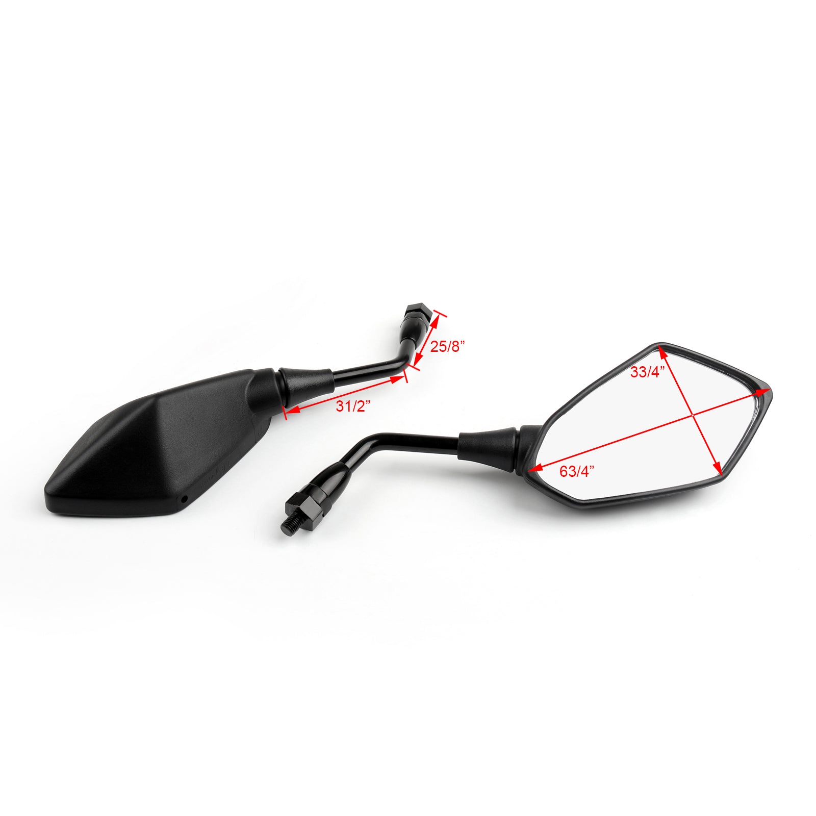10mm Pair Rearview Mirrors for Kawasaki ZR7, ZRX1200 (2001-2008), Zephyr 1100/750 - Universal Fit Motorcycle Side Mirrors - Enhances Safety & Visibility for Street Riding & Commuting