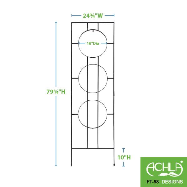 Achla Designs Samsara 58FT Decorative Garden Trellis for Climbing Plants - Perfect for Outdoor Vine Support, Patio Decor, and Backyard Landscaping