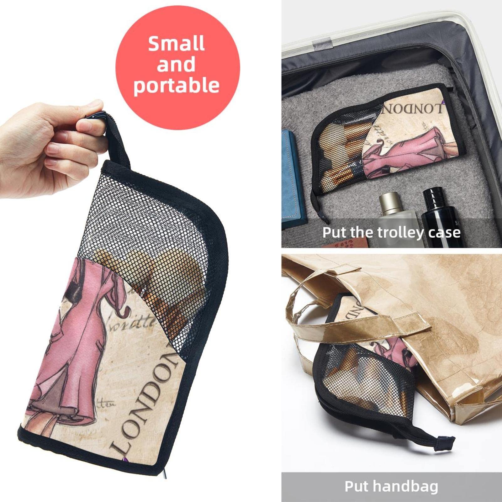 Portable Makeup Brush Organizer Bag with 12 Slots - Eiffel Tower & Girl Design - Travel Cosmetic Brush Holder Case for Professional Makeup Artists & Beauty Enthusiasts - Perfect for Home, Travel & Salon Use