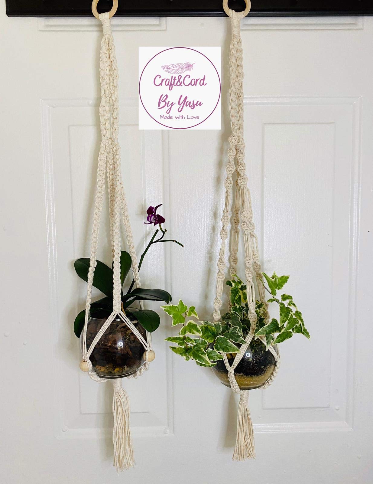 Handmade Macrame Plant Hanger for Indoor & Outdoor Decor - Boho Wall Hanging Planter for Home, Garden, Balcony, and Patio