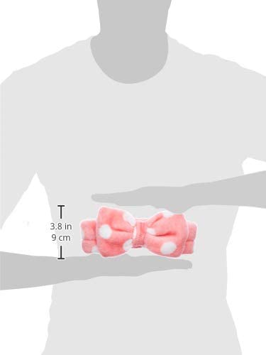 APOEM Velvet Hair Bands with Bow - Adjustable Elastic Headbands for Women (2 Pack, White & Pink) | Perfect for Makeup, Skincare, Spa & Home Relaxation