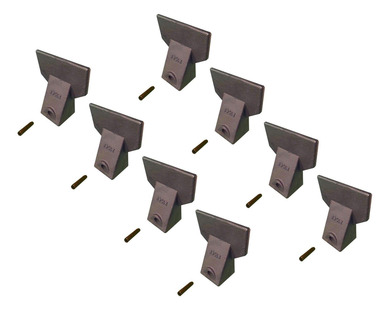 8-Piece Hensley Style Backhoe/Mini Excavator Bucket Flare Teeth with Pins - X156F - Heavy Duty Replacement Teeth for Digging, Trenching & Construction Work