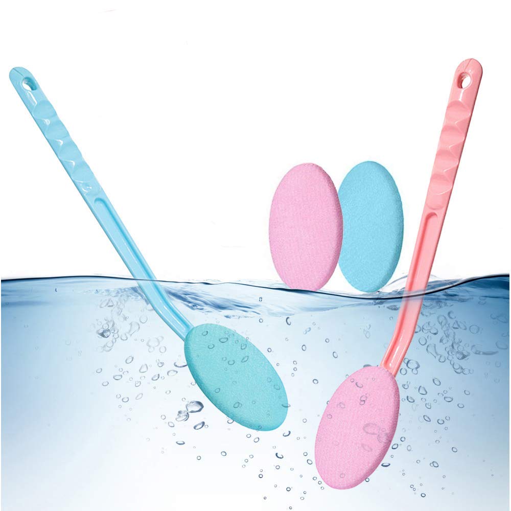 2 Pack Long Handle Body Lotion Applicator & Back Washer for Shower - Self Tanning, Moisturizer & Sunscreen Applicator - Perfect for Hard-to-Reach Areas, Tanning, and Skin Care Routine