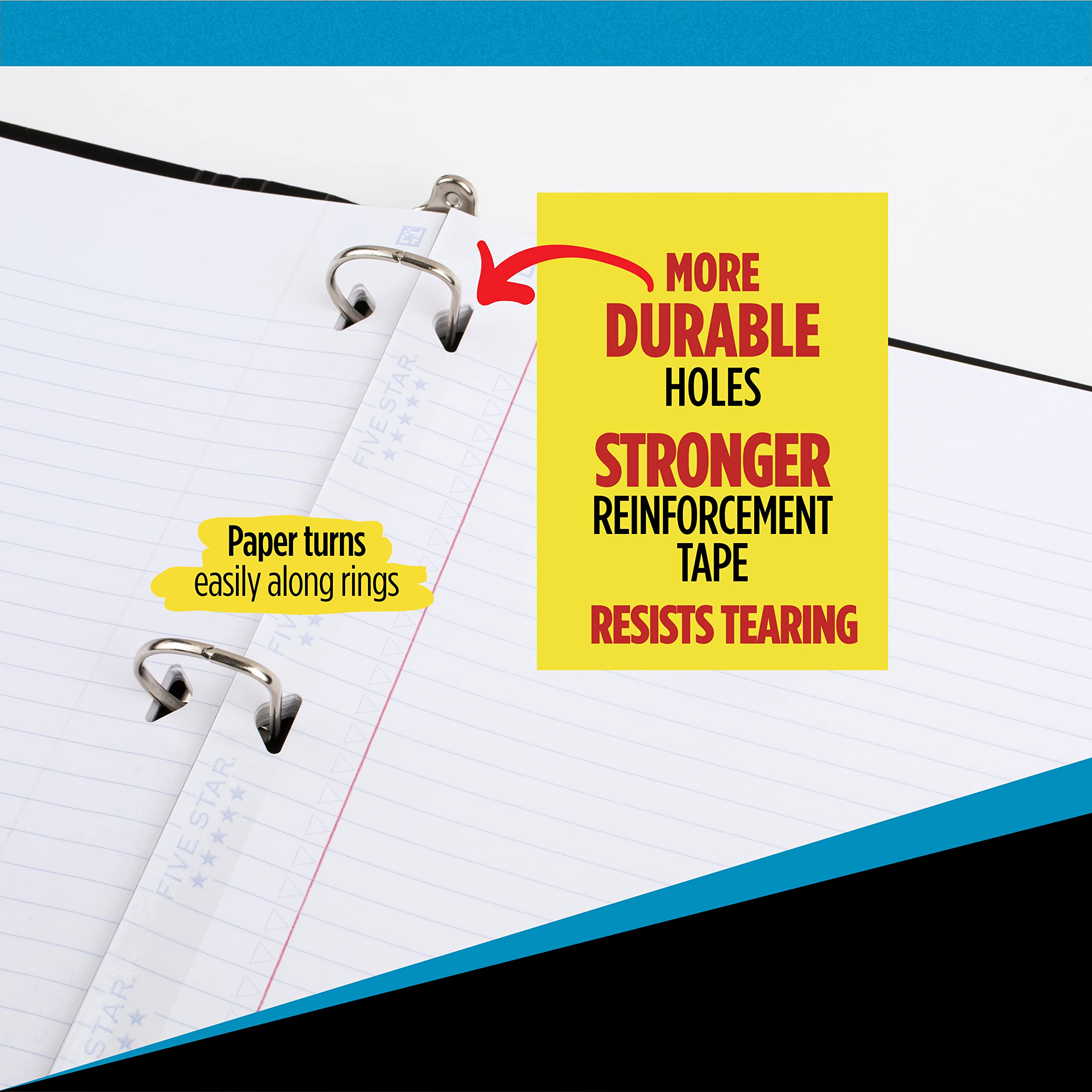 Five Star Loose Leaf Paper 6 Pack - College Ruled Reinforced Filler Paper, 8.5 x 11 Inches, 100 Sheets per Pack with Free Study App - Perfect for School, Office & Homework Organization (170012)