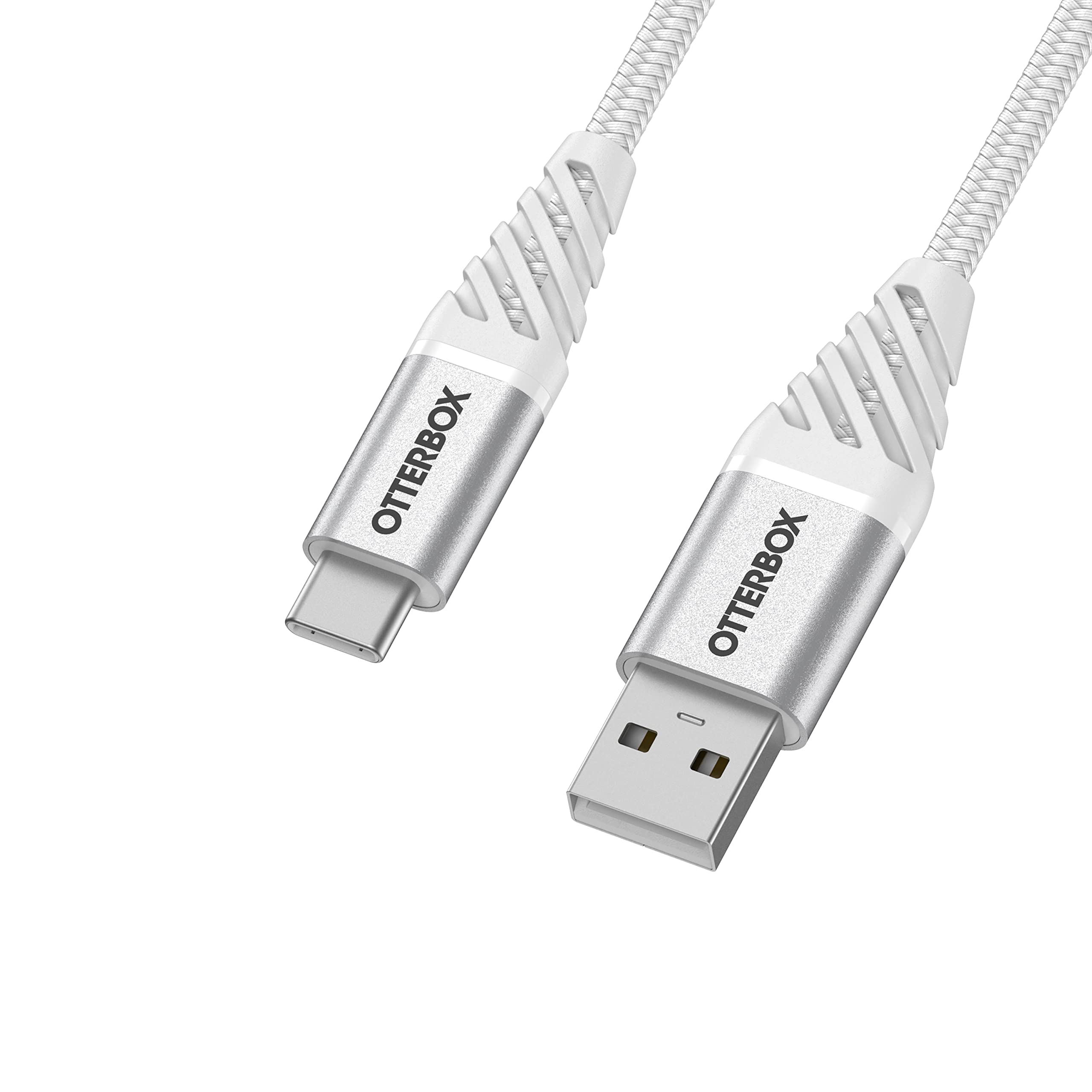 OtterBox Premium USB-A to USB-C Fast Charging Cable 3M/10ft - Durable Nylon Braided, High-Speed Data Sync for iPhone 15/14/13, Samsung Galaxy, iPad, MacBook - Perfect for Home, Office & Travel Charging (Cloud White)